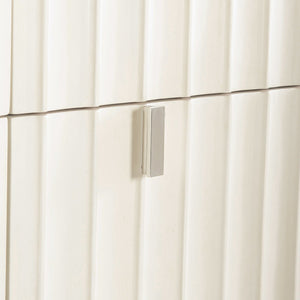 Bernhardt Bernhardt Modulum Faux Stone Dresser With White Adobe Finish, Fluted Soft-Close Drawers, Stainless Base 315042