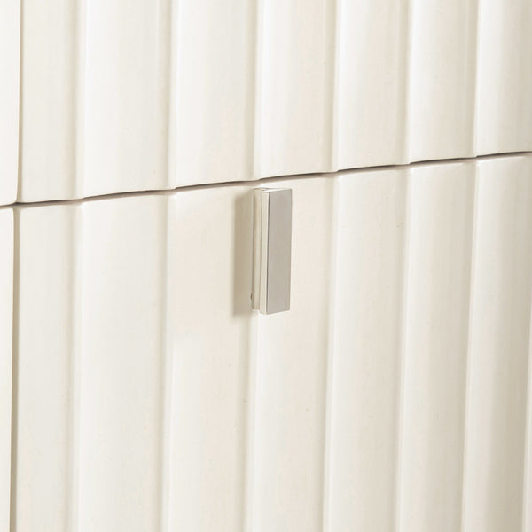 Bernhardt Bernhardt Modulum Faux Stone Dresser With White Adobe Finish, Fluted Soft-Close Drawers, Stainless Base 315042