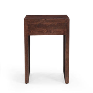 English Elm Christopher Knight Home® - End handcrafted traditional wood end table with carved detailing, mango-faux wood finish, drawer storage, 18"W 67337.00