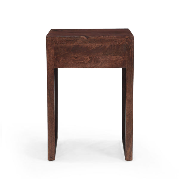 English Elm Christopher Knight Home® - End handcrafted traditional wood end table with carved detailing, mango-faux wood finish, drawer storage, 18"W 67337.00