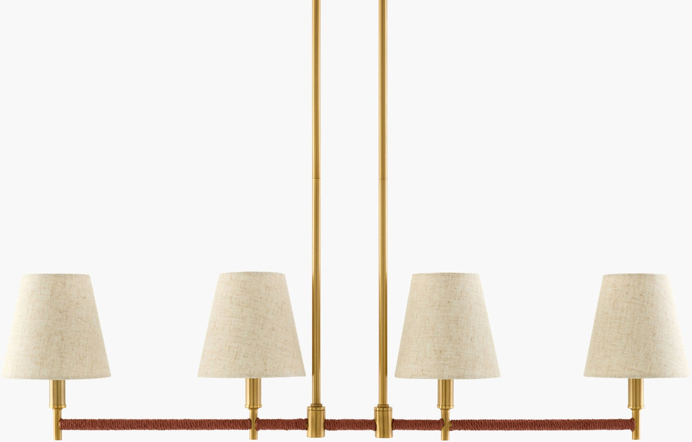 Livabliss Majen Iron Chandelier with Linen Shades Mid-century Modern Dining Room Pendant Light MJN-002