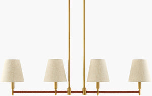 Livabliss Majen Iron Chandelier with Linen Shades Mid-century Modern Dining Room Pendant Light MJN-002