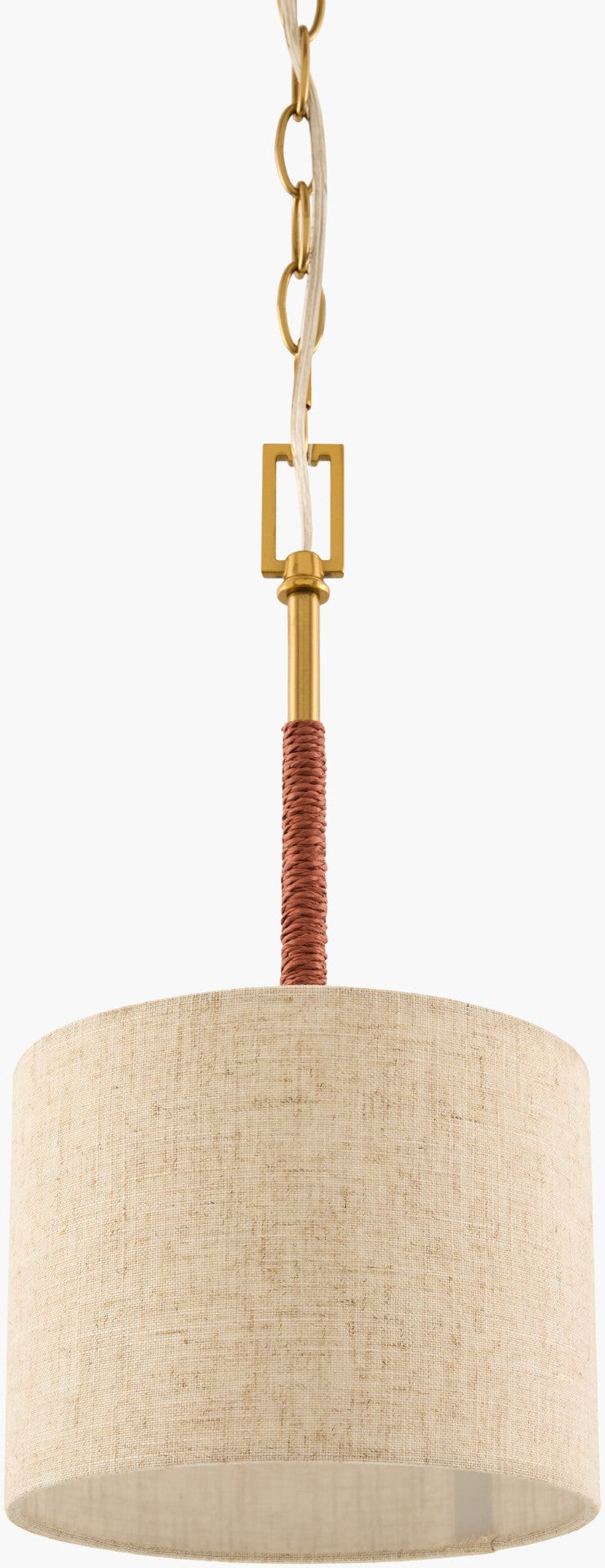 Livabliss Majen Iron Pendant Light with Linen Shade Mid-century Modern Dining Entryway Glow MJN-005