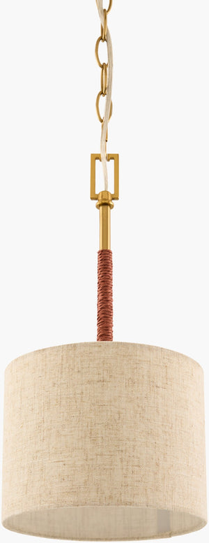 Livabliss Majen Iron Pendant Light with Linen Shade Mid-century Modern Dining Entryway Glow MJN-005