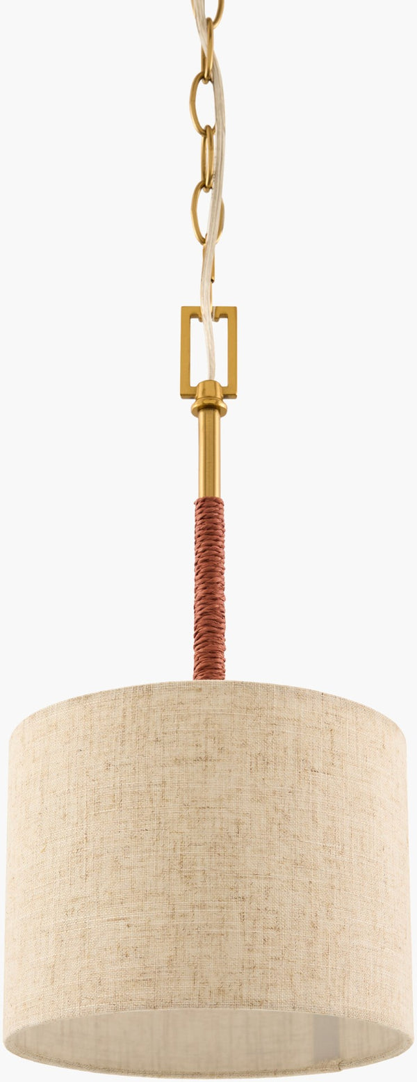 Livabliss Majen Iron Pendant Light with Linen Shade Mid-century Modern Dining Entryway Glow MJN-005