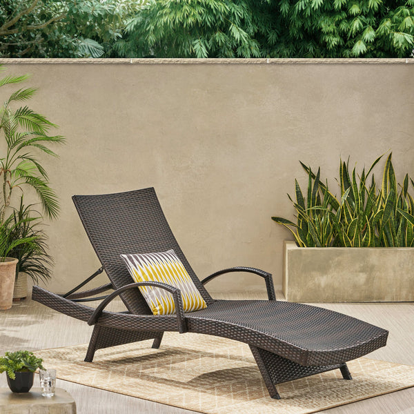 English Elm Christopher Knight Home® - Salem Pe Wicker Chaise Lounge With Adjustable Back, Weather-Resistant Design For Ultimate Comfort 52005.00ARM
