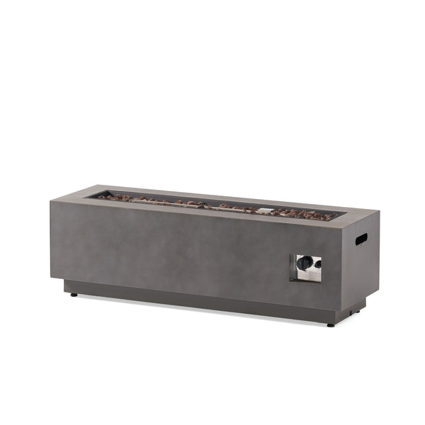 English Elm 40" Outdoor Propane Fire Pit 50000 Btu Powder Coated Iron Rectangular Patio Warmer 62836.00CONRT-50K_67760.00CONR