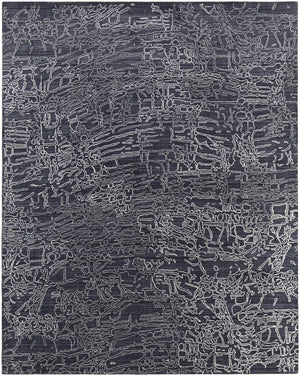 Feizy Rugs Whitton Handwoven Abstract Rug – Modern Viscose And Wool Design For Contemporary Home Decor Black,Gray,Ivory Viscose,Wool Wtn8891fnvyivyg00