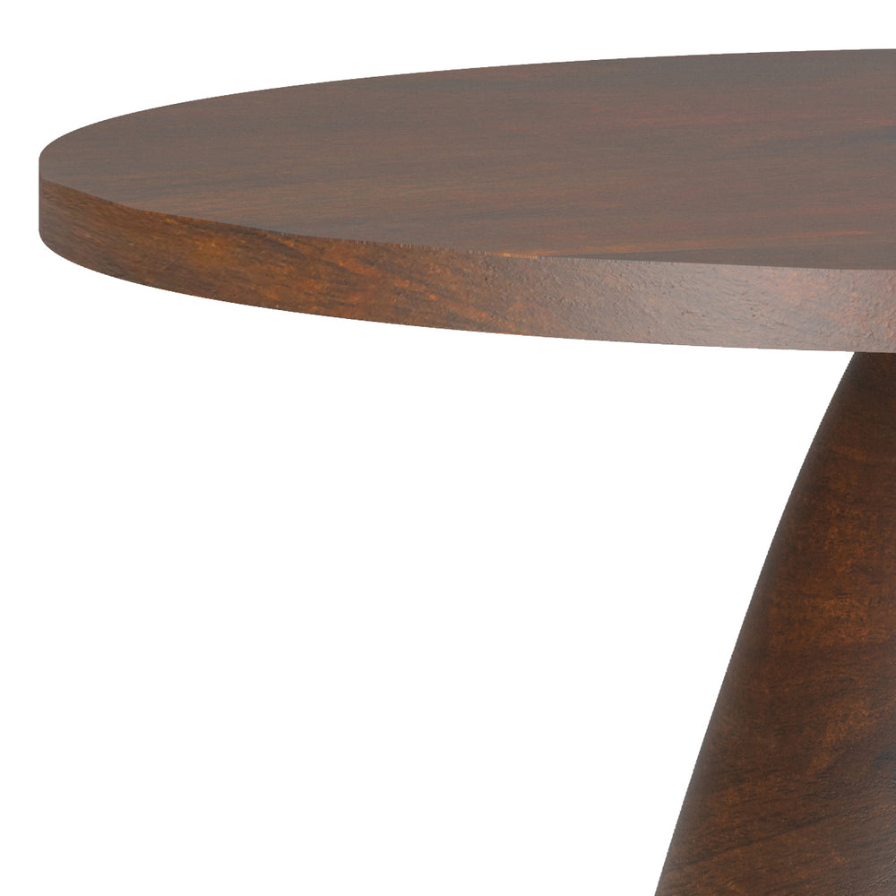 English Elm Winnie Modern 30" Solid Acacia Round Pedestal Coffee Table in Walnut Brown — Handcrafted, Durable Finish B136P159657