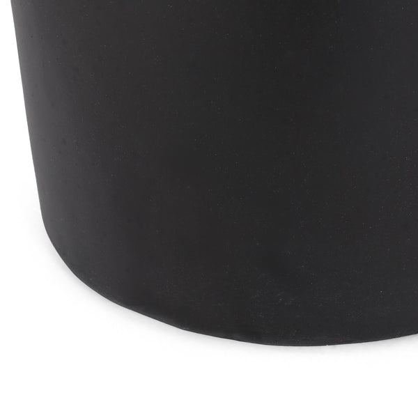 English Elm Outdoor Concrete Cylindrical Side Table with Copper Finish and Cutout Handle 73441.00