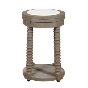 Spindle Leg Spot Table with Marble Top Multi with Gray Finish P301538 Pulaski Furniture