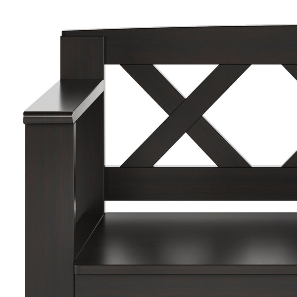 English Elm Amherst Solid Wood 36" Entryway Storage Bench - Transitional Design In Warm Hickory Brown Finish B136P158353