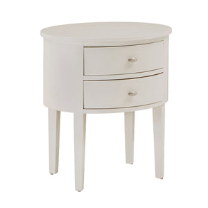 Homelegance By Top-Line Tallon 2-Drawer Oval Wood Accent Table White Wood