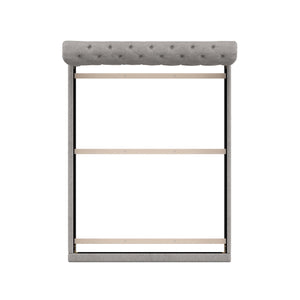 Homelegance By Top-Line Zelie Adjustable Fabric Tufted Rolltop Queen Bed Black Linen