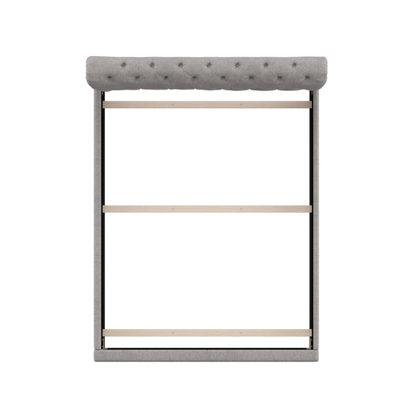 Homelegance By Top-Line Zelie Adjustable Fabric Tufted Rolltop Queen Bed Black Linen