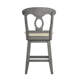 Homelegance By Top-Line Juliette Napoleon Back Counter Height Wood Swivel Chair Grey Rubberwood