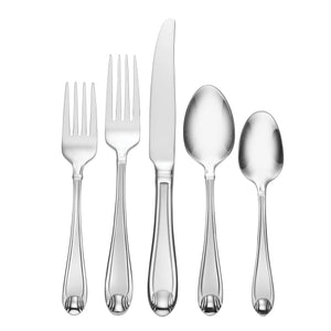 Lenox Oneida Satin Garnet 65 Piece Fine Flatware Set, Service for 12 Metallic, STAINLESS METAL T245065C