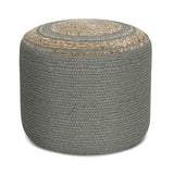 Tranquilique Multi-functional Round Pouf with Hand Braided Jute