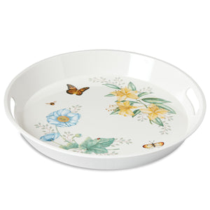 Lenox Butterfly Meadow Melamine Round Tray Multi, WHITE MELAMINE 865999