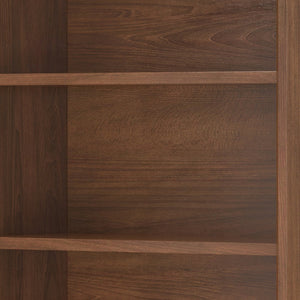 English Elm Banting Mid-Century Bookcase - Stylish Walnut Veneer With Adjustable Shelves & Industrial Frame B136P158467