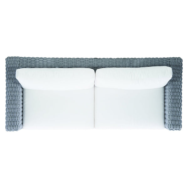 Bernhardt Bernhardt Capri Outdoor Sofa With Handwoven Grey Mist Rope, Plush Faux-Down Cushions, Aluminum Frame - Made to Order OP1017C