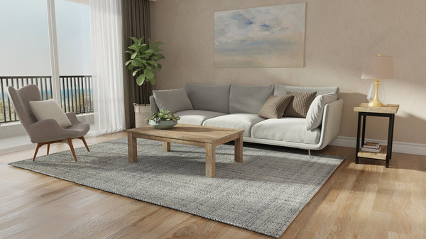 Feizy Rugs Naples Hand Woven Polyester Flatweave Rug - Soft, Durable, And Fade Resistant For Effortless Style Gray,Ivory,Blue Polyester Nap0751fblu000j00