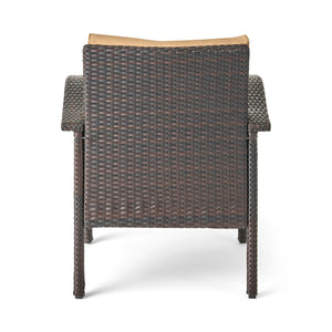 English Elm Christopher Knight Home® - HONOLULU Woven Rattan Club Chair Set — Durable PE Rattan & Iron Frame, Waterproof Fabric, Cozy Seating Brown+Tan 52918.00BRNMP2