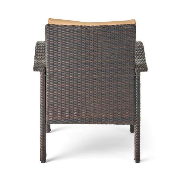 English Elm Christopher Knight Home® - HONOLULU Woven Rattan Club Chair Set — Durable PE Rattan & Iron Frame, Waterproof Fabric, Cozy Seating Brown+Tan 52918.00BRNMP2