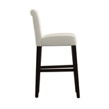 Homelegance By Top-Line Leander Faux Leather High Back Bar Stools (Set of 2) White Rubberwood