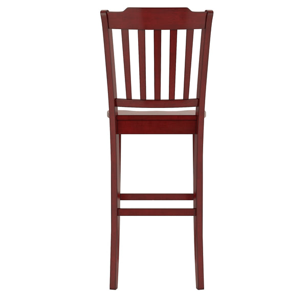 Homelegance By Top-Line Juliette Slat Back Bar Height Chairs (Set of 2) Red Rubberwood