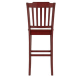 Homelegance By Top-Line Juliette Slat Back Bar Height Chairs (Set of 2) Red Rubberwood