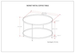 English Elm Monet Metal Coffee Table - Sleek Black Industrial Design With Reversible Tray & Open Shelf Storage B136P158946