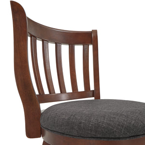 Homelegance By Top-Line Redford Linen High Back Swivel Counter Height Stool Brown Rubberwood