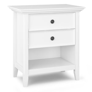 English Elm Amherst Bedside Table - Handcrafted White Storage Solution With Classic Charm & Versatile Style B136P158371