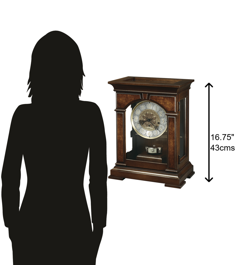 Hekman Furniture 630266 Exquisite Cherry Bordeaux Mantel Clock With Pendulum & Westminster Chime – Elegant Charm! Cherry Bordeaux Emporia Mantel Clock 630266