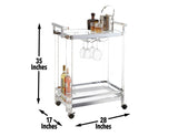 Steve Silver Aerin Server Cart - Acrylic, Glass, Chrome - 17