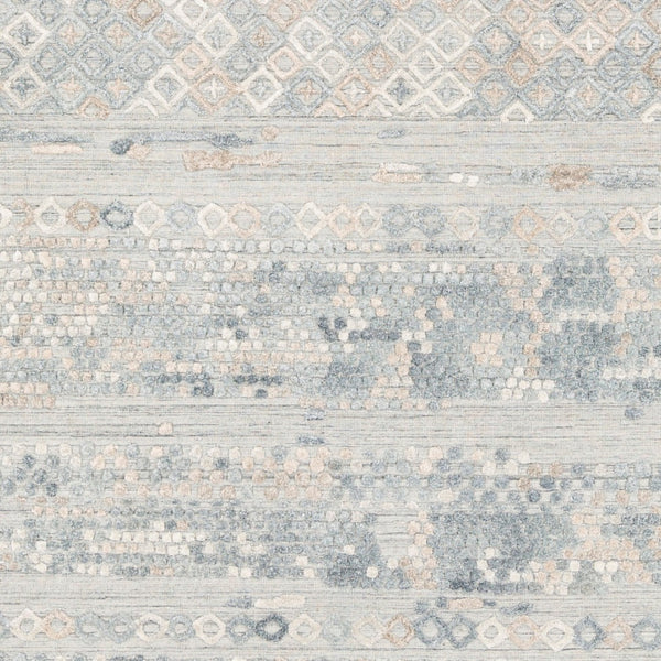 Surya Makalu Mkl-2300 2' X 3' Hand Loomed Rug - Elegant Global Design With Low Pile For Chic Home Décor Pale Blue Viscose,Wool Mkl2303-23