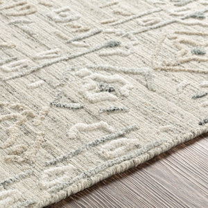 Surya Makalu Mkl-2300 2' X 3' Hand Loomed Rug - Elegant Global Design With Low Pile For Chic Home Décor Light Gray Viscose,Wool Mkl2306-23