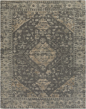 Surya Makalu Mkl-2300 2' X 3' Hand Loomed Rug - Elegant Global Design With Low Pile For Chic Home Décor Charcoal Viscose,Wool Mkl2308-810