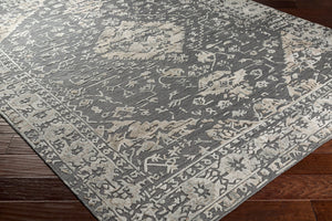 Surya Makalu Mkl-2300 2' X 3' Hand Loomed Rug - Elegant Global Design With Low Pile For Chic Home Décor Charcoal Viscose,Wool Mkl2308-810