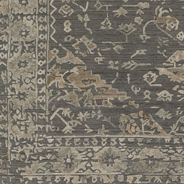 Surya Makalu Mkl-2300 2' X 3' Hand Loomed Rug - Elegant Global Design With Low Pile For Chic Home Décor Charcoal Viscose,Wool Mkl2308-810