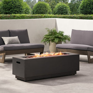 Christopher Knight Home® - Noble House - Wellington Outdoor Rectangular Fire Pit with Tank Holder