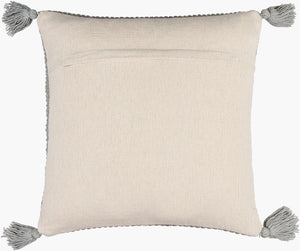 Surya Makrome Accent Pillow - 18"L X 18"W Cotton-wool Blend For Cozy Cottage-style Decor & Easy Care Light Sage Wool,Cotton Mko002-1818p