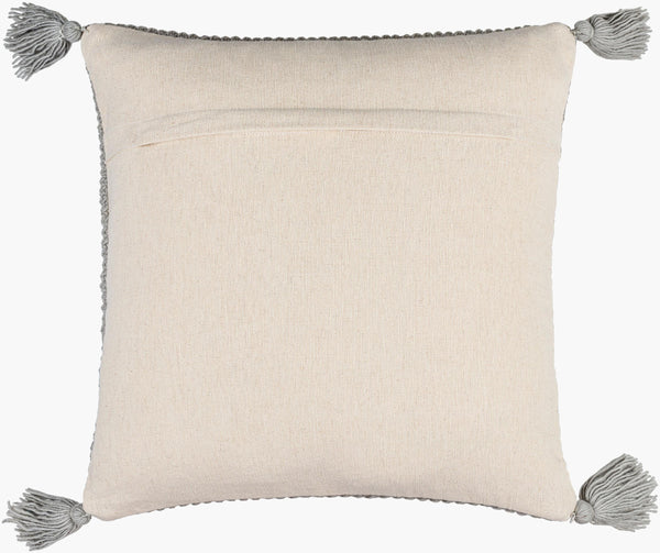 Surya Makrome Accent Pillow - 18"L X 18"W Cotton-wool Blend For Cozy Cottage-style Decor & Easy Care Light Sage Wool,Cotton Mko002-1818p