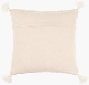 Surya Makrome Accent Pillow - 18"L X 18"W Cotton-wool Blend For Cozy Cottage-style Decor & Easy Care Ivory Wool,Cotton Mko003-2222p