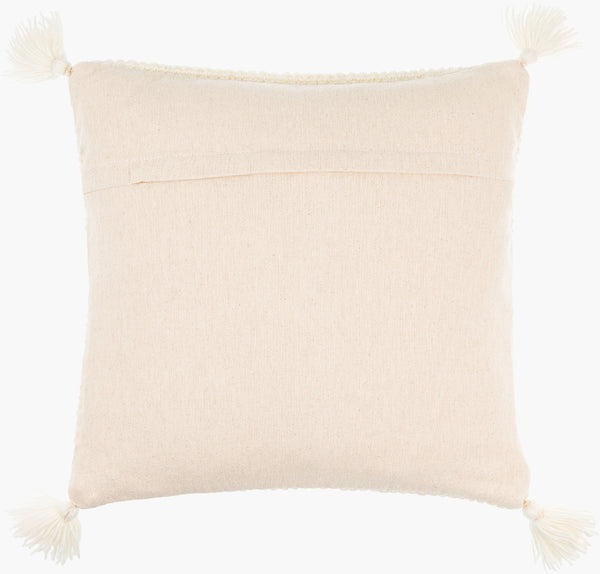 Surya Makrome Accent Pillow - 18"L X 18"W Cotton-wool Blend For Cozy Cottage-style Decor & Easy Care Ivory Wool,Cotton Mko003-2222p