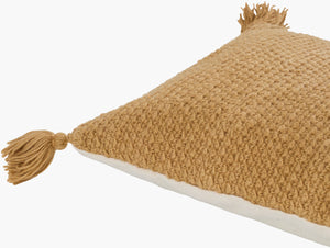 Surya Makrome Accent Pillow - 18"L X 18"W Cotton-wool Blend For Cozy Cottage-style Decor & Easy Care Yellow Wool,Cotton Mko004-2020p