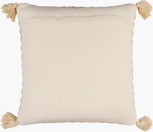 Surya Makrome Accent Pillow - 18"L X 18"W Cotton-wool Blend For Cozy Cottage-style Decor & Easy Care Beige Wool,Cotton Mko005-2020d
