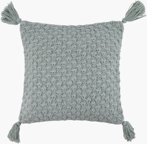 Surya Makrome Accent Pillow - 18"L X 18"W Cotton-wool Blend For Cozy Cottage-style Decor & Easy Care Sage Wool,Cotton Mko007-1818