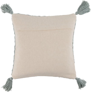 Surya Makrome Accent Pillow - 18"L X 18"W Cotton-wool Blend For Cozy Cottage-style Decor & Easy Care Sage Wool,Cotton Mko007-1818